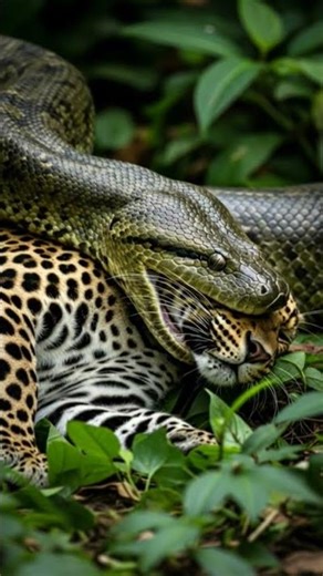 Gaint Snake Eating Leopard 🐆