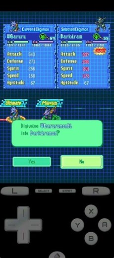 Were Garurumon digivolve to Darkdramon - Digimon World DS