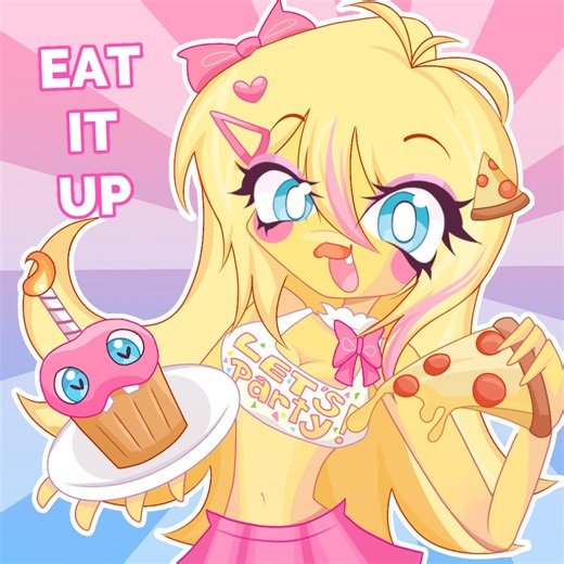 EAT IT UP! Toy chica FNAF 🎀🐤 // #fyp #fnaf #animation #toychica #viral