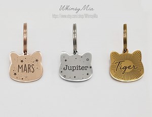 Personalized Cat Tag, Custom Cat Tag, Boho Cat Tag,star Cat Tag, Cat Shape Tag, Chipped Cat Tag, Cat Name Tag,cat Collar Tag, Unique Cat Tag - Etsy