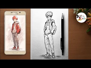 Cute Anime Boy full body drawing || drawing for beginners || step by step drawing toturiol