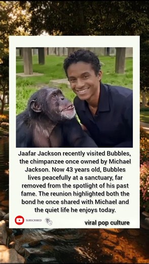 Jaafar Jackson Meets Bubbles the Chimp! 🐒✨ #Shorts