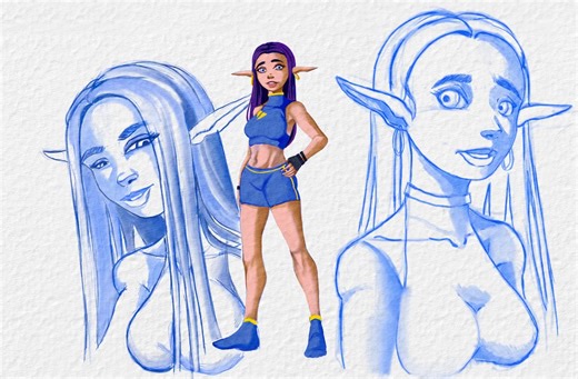 Prueba de color en gopaint hoja moedlo diseño de personaje #concept .#sketch #art #character #drawing