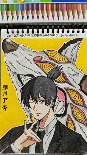 AKI HAYAKAWA with FOX DEVIL #anime #animeeart #animeart #chainsawman #shorts #shortsviral