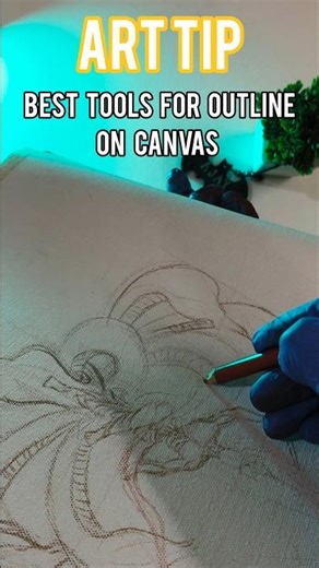 Best tools for outline on canvas #art #shorts