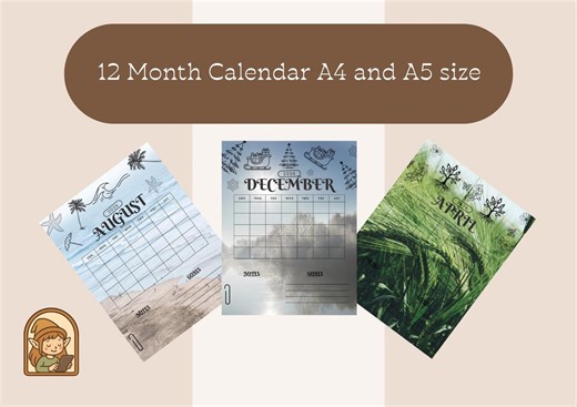 2026 Colorful Monthly Calendar Printable | Minimal Wall Planner | A4 Letter Size and A5 Journal Size | Instant Download - Etsy