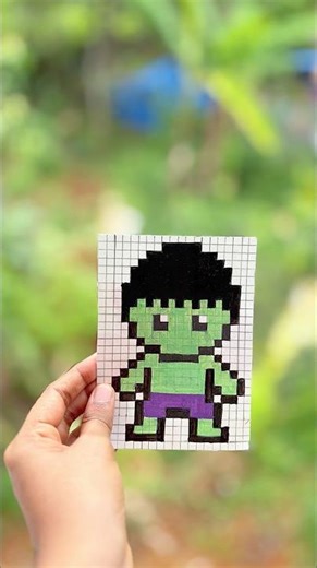 ഒരു pixel hulk നെ ചെയ്താലോ|DIY hulk pixel art/easy pixel art|#youtubeshorts#shorts#shortsfeed#diy#yt