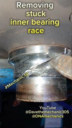 How to remove a stuck inner bearing race from spindle #mechanic #diy #tips