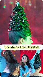 When you are a hairstylist but want to celebrate christmas in your way😍❤️Presenting my most creative hairstyle - THE CHRISTMAS TREE HAIR celebrate this season with a touch of hair art magix💕#hair #hairstyle #hairstyling #christmashair #christmastree #christmashairstyle #hairart #creativehairstyle #hairstylist #hairtutorial #hairfashion #haireducation #hairidea | Riya's Bridal Makeup & Academy, an ISO 9001:2015 Certified, 8240647825