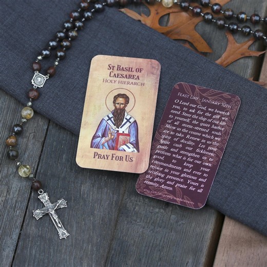 Basil of Caesarea Orthodox Icon Prayer Card Set: Doctor of the Church & Holy Hierarch - Etsy