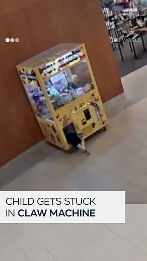 16K views · 138 reactions | CCTV footage captured the moment a little boy crawled into a claw machine and got stuck, sparking a major rescue operation in Ohio, US on July 7. | TRT World | Facebook