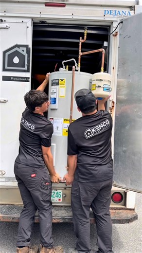 How to install a pre fab @bradfordwhitewaterheaters 40 gal electric #reels #plumber #bradfordwhite #milwaukeetool #nothingbutheavyduty | Kenco Plumbing & Drains