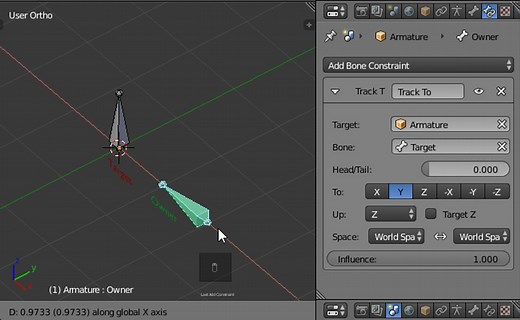 Blender Track To Bone Constraint