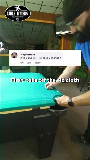 gluing pool table cloth- let's start with removing the old cloth...