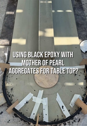 Bold Black Epoxy and Mother of Pearl Terrazzo Designs