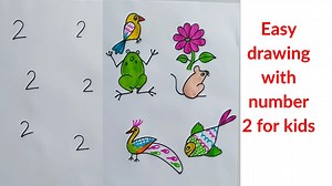 How to draw different pictures with number 2 easy for kids step by step | Easy drawing with number 2 easy for kids | Using number 2 easy drawing for kids | Priyanka creative guru