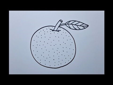 Orange drawing, easy and slow drawing, drawing tutorial, oil pastel colour