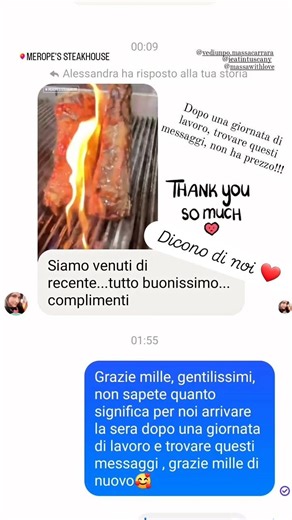 Merope's Steakhouse Bisteccheria Carrara e Massa carne alla griglia hamburger bistecca fiorentina