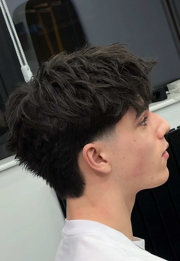 Modern Low Tapered Messy Fringe Haircut Guide