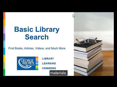 Basic Library Search: Find Books, Articles, Videos, and Much More