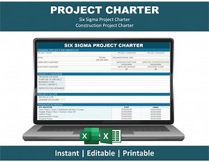 Projekt-Charter Vorlage Excel | Bauprojekt Charta | Projektleitung | Lean Six Signature AMAIC Tool - Etsy.de