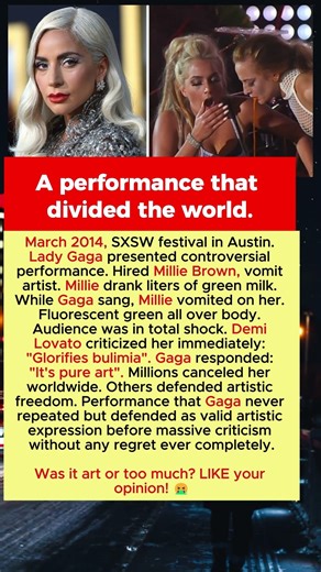 The altercation of Lady Gaga being vomited on during live performance