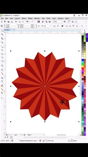Coreldraw Tutorial 10 | How to Create Flower using Polygon tool #coraldraw #logodesigner #shortvideo