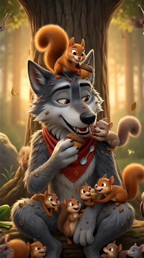 Wolf Returns to Squirrel - The FIRST Enemy 🐿️🐺 #shorts #funny #viral #comedy #wolf #squirrel #lol