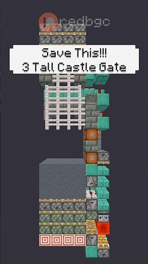 Simple 3 Tall Castle Gate for your Minecraft World! #minecraft #mc #mcpe #gaming #shorts