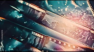 Film strip melting down in too much heat from projector lightbulb animation Stock Video