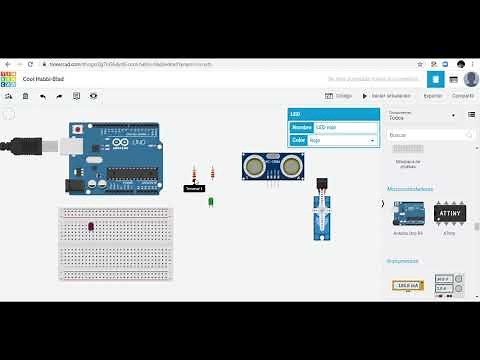 TINKERCAD CIRCUITS BARRERA PARKING