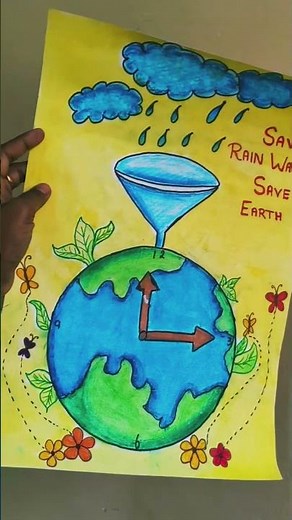 Save Water Save Life poster drawing / Save Rain Water Drawing #drawing #shorts
