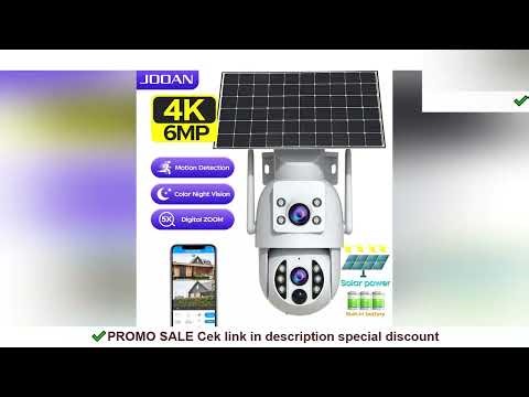 JOOAN 4K Solar Security Camera Wireless Outdoor Dual Lens Solar IP Camera PIR Human Detection Night