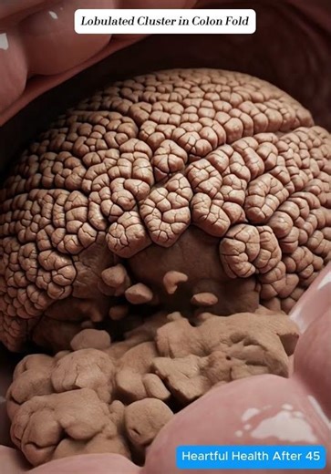 Lobulated Cluster in Colon Fold | 3D Anatomy Cutaway#shorts #viral