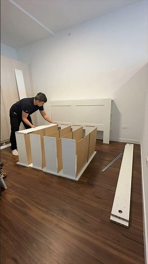 Ikea Brimnes bed assembly #furnitureassembly #ikea #dewalt #interiordesign #diy #homeorganization