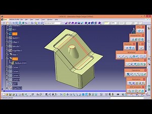Part1 How to Design Stamping Parts in CATIA Generative shape Design, Sweep Trim, Split, Edge, Shape.
