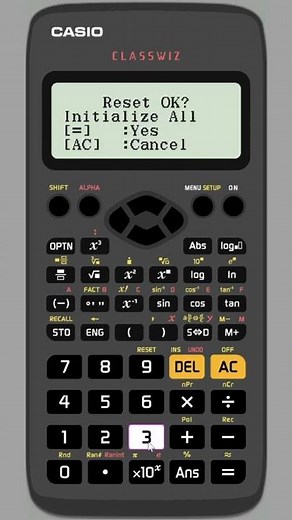 Reset a Casio fx-83GTX | fx-85GTX #shorts