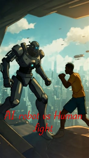 AI robot vs Human fight #nature #Ai #Human #shorts