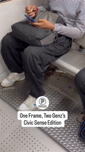 Parallelwithpushkar on Instagram: "Two Gen Zs. One train. One choice. 🚆✨ This isn’t just about a wrapper — it’s about mindset. In Kolkata’s local trains, thousands travel daily — to work, to college, to their dreams. But are we taking care of the space that carries us there? 💭 One Gen Z tosses his trash under the seat. Another Gen Z folds his wrapper and puts it in his bag. Same generation. Different values. Which one are you? 🙌 Let’s make cleanliness and civic sense the new trend. Because ch