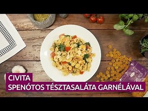 Civita receptek: Spenótos tésztasaláta garnélával