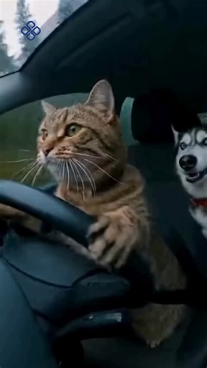 Phaeton AI on Instagram: "When You Let the Cat Drive 😳🐱🚗 POV: You let your cat drive once and now your dog wants a refund on life decisions. Speedometer climbing… husky howling… cat locked in like it’s the Indy 500. Zero stars, would NOT book this Uber again. 😂 #CatDriver #DogPassenger #PetComedy #FunReels #AnimalTok #ViralPets #PetParents #PhaetonAI Be honest… which one are you in the car? The chill cat or the screaming dog? 😂👇"