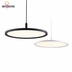 [Hot Item] Modern Nordic Pendant Lamps Round White Black Cool Lighting LED Ceiling Panel