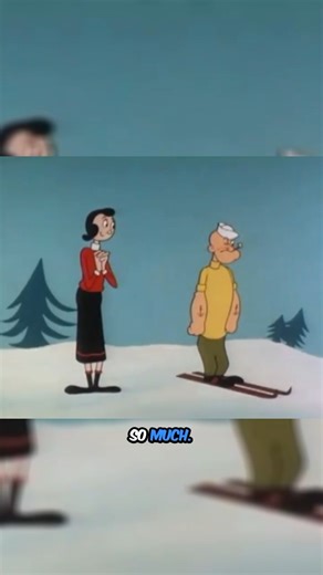Tried a ski jump… didn’t stick the landin’ ❄️⛷️ #Popeye #Skiing #Skijump #OliveOyl #Bluto #Cartoons | Popeye