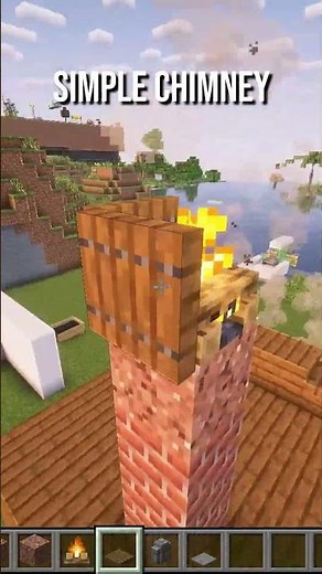 Simple Chimney Build in Minecraft 🏠 #shorts