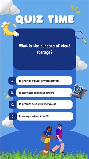 What is the purpose of cloud storage? #CloudStorage #DataStorage #TechExplained #OnlineStorage #quiz