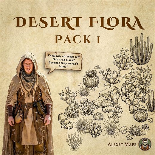 Wonderdraft Desert Flora Assets: Cacti & Shrubs Brushes - Commercial Use Included - Fantasy RPG Cartography Dnd Pathfinder Map Symbols - Etsy UK