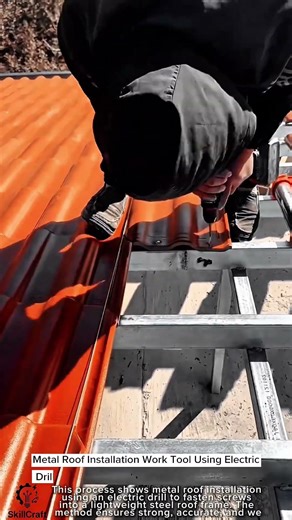 Metal Roof Installation Work Tool Using Electric Drill #worktool
