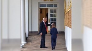 Fact Check: Contextualizing claim this video shows Trump having 'hard time walking' with grandson