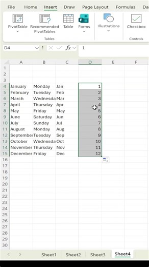 This is an Excel short showing the use of the Autofill facility.