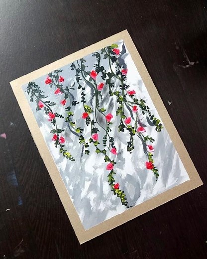 How to Draw Beautiful Flower Vines with Shadow Effect #shantiartwork #acrylicpainting